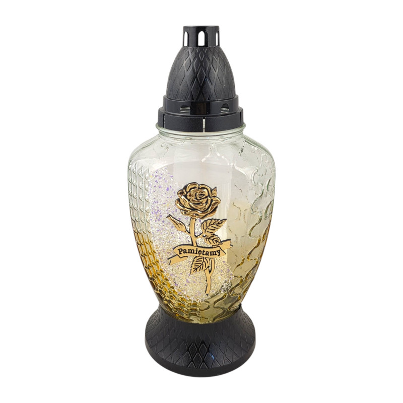 ZNICZ ZW274 RÓŻA PAMIĘTAMY ZŁ (8) METALIK/CZARNY