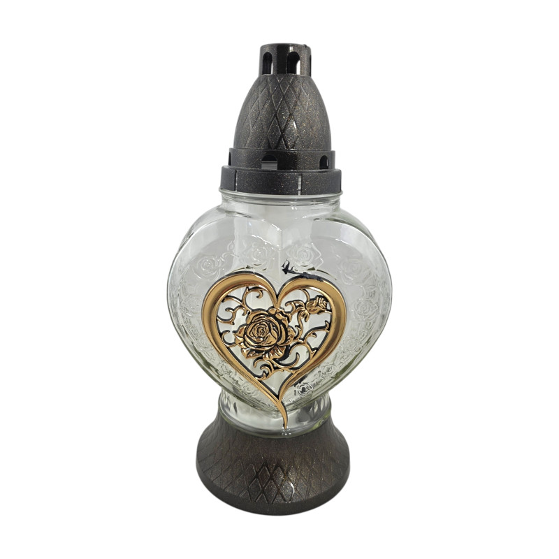 ZNICZ ZW296 SERCE RÓŻA (8) BEZB/ZŁOTY