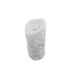 ŚWIECA LED RÓŻA RUCHOMY PŁOM 1/25/WAX BAT (12) BIAŁY