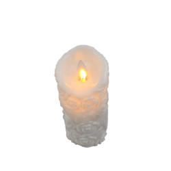 ŚWIECA LED RÓŻA RUCHOMY PŁOM 1/25/WAX BAT (12) BIAŁY