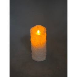 ŚWIECA LED RÓŻA RUCHOMY PŁOM 1/25/WAX BAT (12) BIAŁY